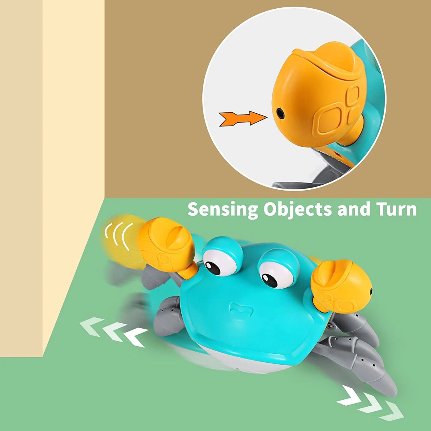 Crawling Crab Baby Toy with Music and LED Light up for Kids, Toddler Interactive Learning Development Toy Christmas Gift