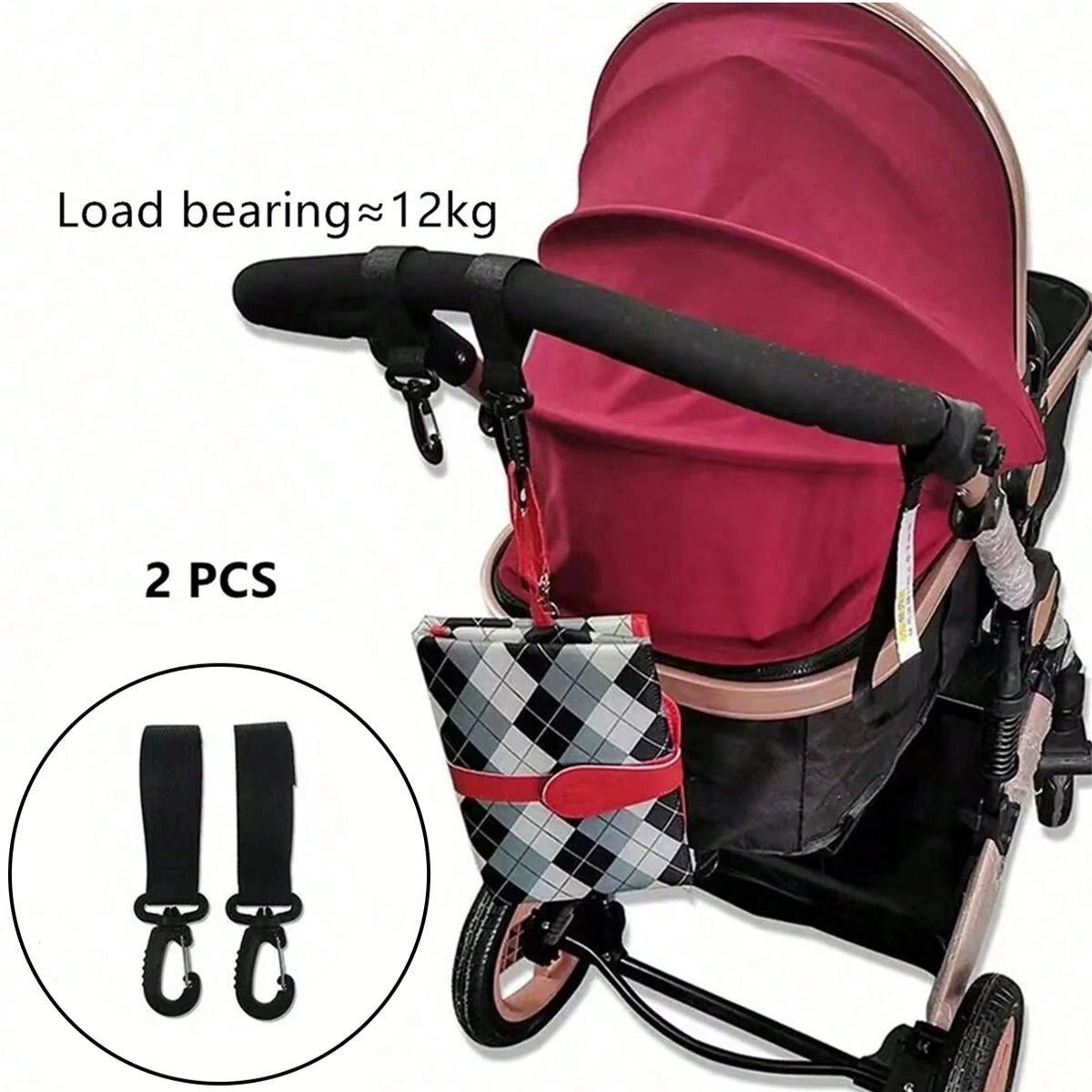 Premium Leather Stroller Hooks