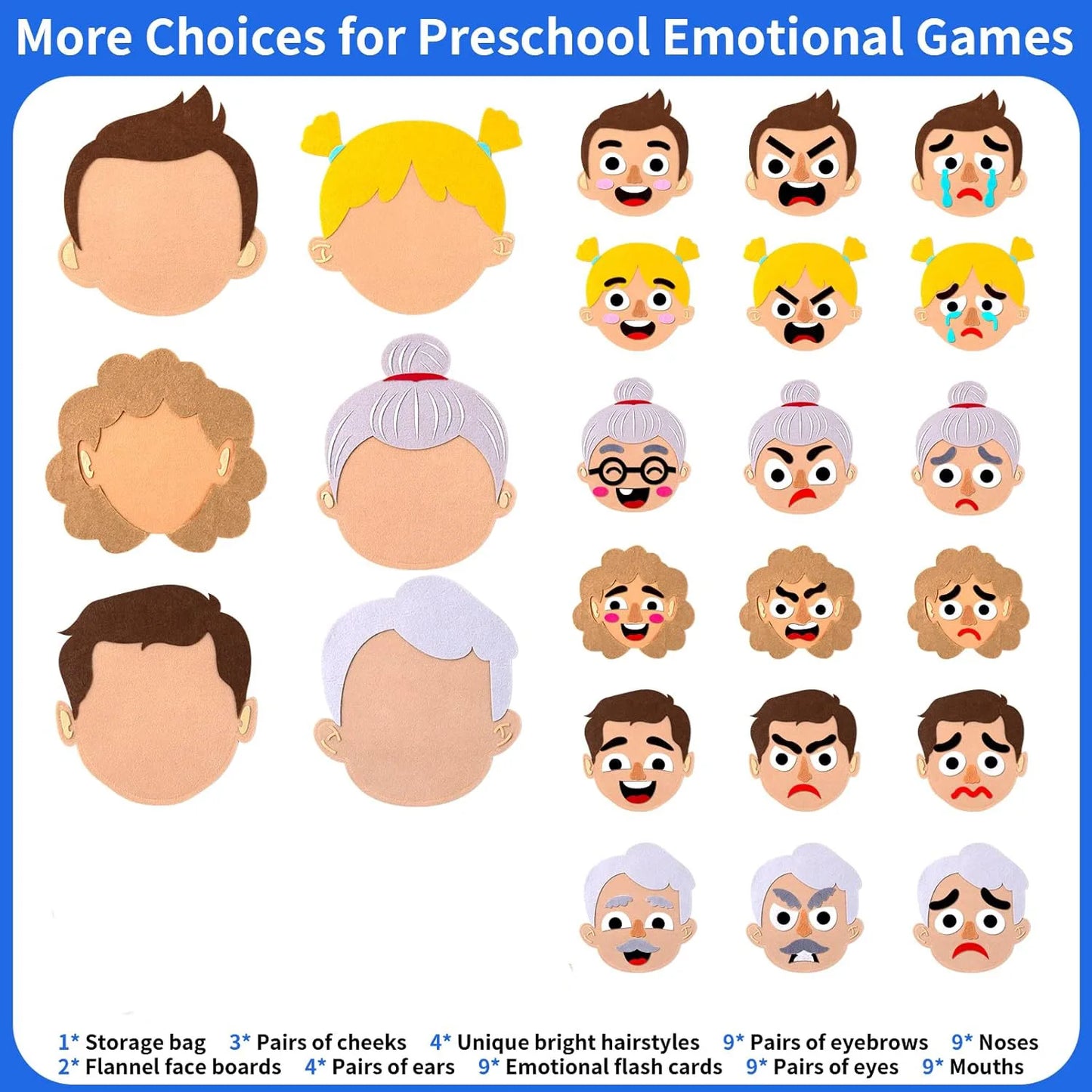 Mix and Match Felt Emotions Game