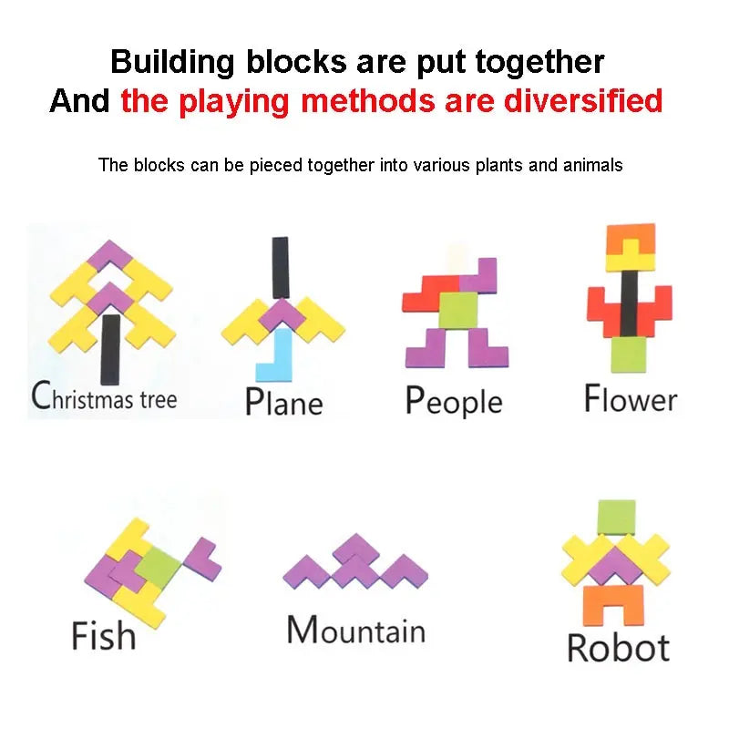 Wooden Tetris Puzzle